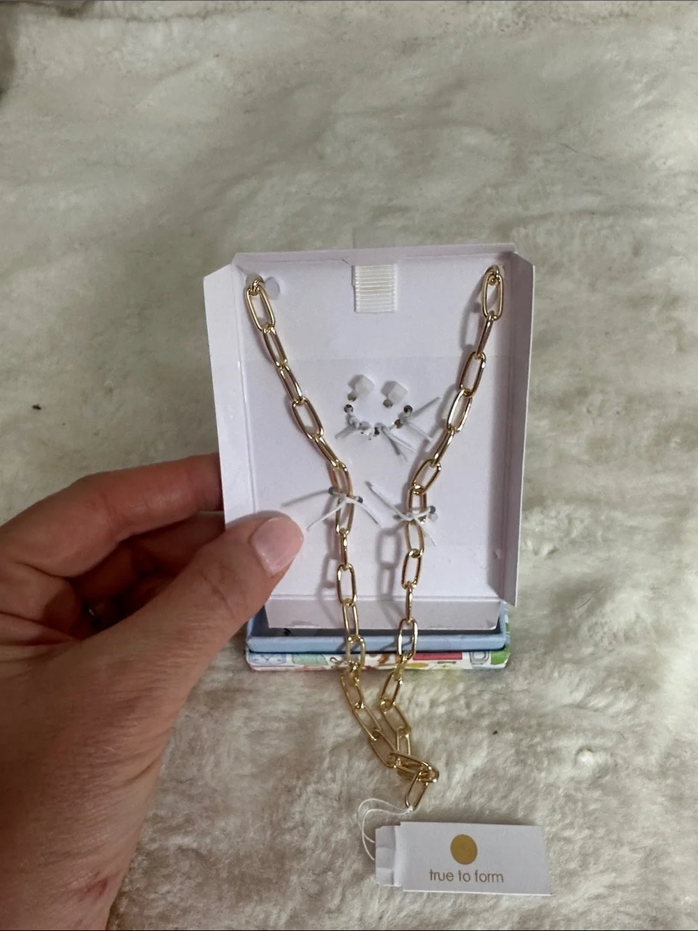 True to form 18” teacher- themed charms  gold necklace